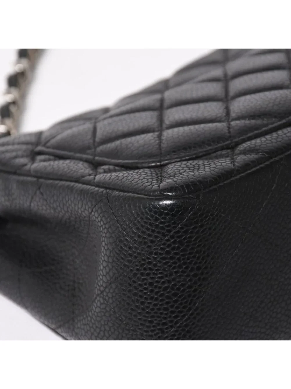 Chanel Mini Quilted 17 S Flap S Chain Shoulder Bag CC Logo Caviar Leather Black